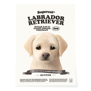 Butter the Labrador Retriever New Retro Art Poster
