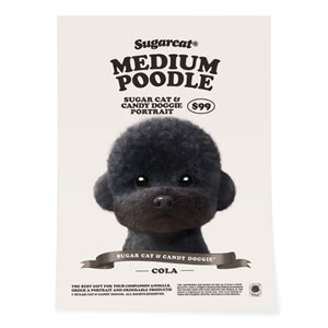 Cola the Medium Poodle New Retro Art Poster