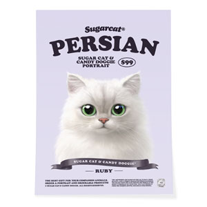 Ruby the Persian New Retro Art Poster