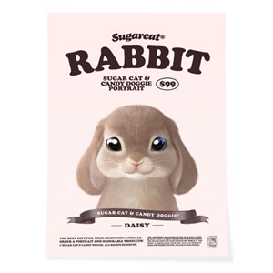 Daisy the Rabbit New Retro Art Poster
