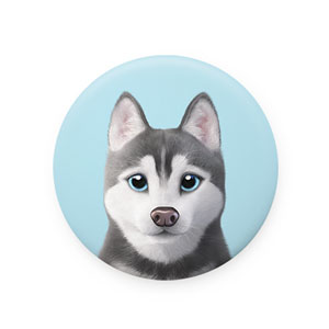 Howl the Siberian Husky Mirror Button
