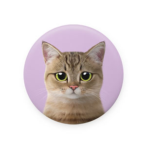 Lulu the Tabby cat Mirror Button