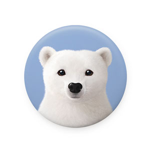 Polar the Polar Bear Mirror Button