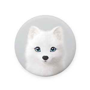 Polly the Arctic Fox Mirror Button