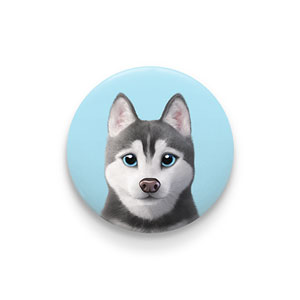 Howl the Siberian Husky Pin/Magnet Button