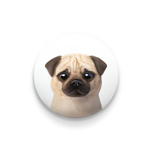 Puggie the Pug Dog Pin/Magnet Button
