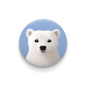 Polar the Polar Bear Pin/Magnet Button