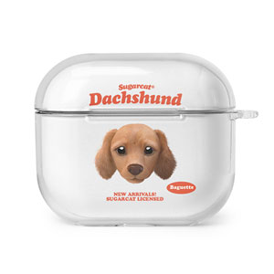 Baguette the Dachshund TypeFace AirPods 3 Clear Hard Case