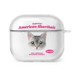Cookie the American Shorthair TypeFace AirPods 3 Clear Hard Case