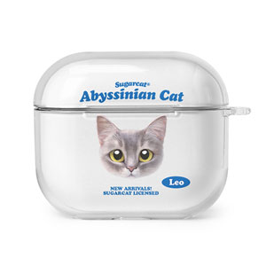Leo the Abyssinian Blue Cat TypeFace AirPods 3 Clear Hard Case