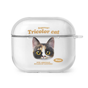 Mayo the Tricolor cat TypeFace AirPods 3 Clear Hard Case