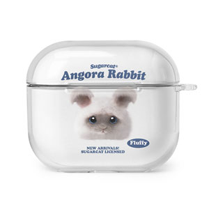 Fluffy the Angora Rabbit TypeFace AirPods 3 Clear Hard Case