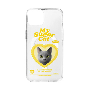 Woori the Russian Blue MyHeart Clear Gelhard Case (for MagSafe)