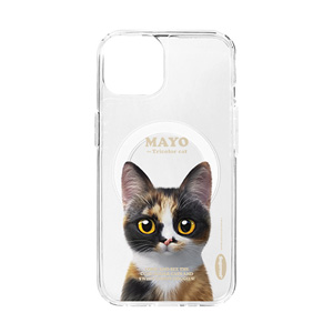 Mayo the Tricolor cat Retro Clear Gelhard Case (for MagSafe)