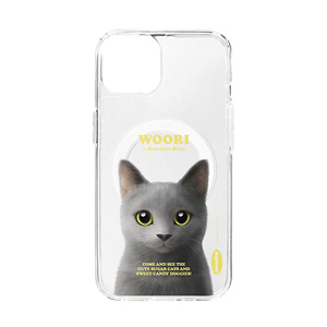 Woori the Russian Blue Retro Clear Gelhard Case (for MagSafe)