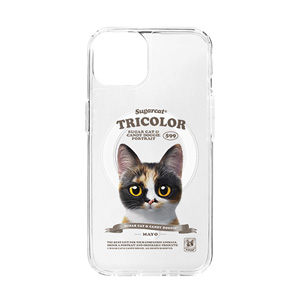 Mayo the Tricolor cat New Retro Clear Gelhard Case (for MagSafe)