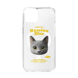 Woori the Russian Blue TypeFace Clear Gelhard Case (for MagSafe)