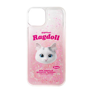 Coco the Ragdoll TypeFace Aqua Glitter Case