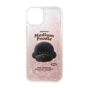 Cola the Medium Poodle TypeFace Aqua Glitter Case