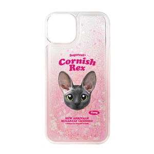 Cong the Cornish Rex TypeFace Aqua Glitter Case