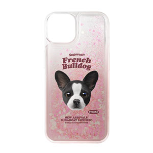Franky the French Bulldog TypeFace Aqua Glitter Case
