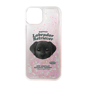 Pepper the Labrador Retriever TypeFace Aqua Glitter Case