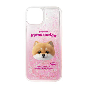 Pommy the Pomeranian TypeFace Aqua Glitter Case