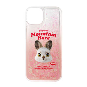 Bunny the Mountain Hare TypeFace Aqua Glitter Case