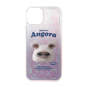 Fluffy the Angora Rabbit TypeFace Aqua Glitter Case