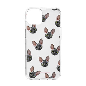 Cong the Cornish Rex Face Patterns Clear Jelly/Gelhard Case