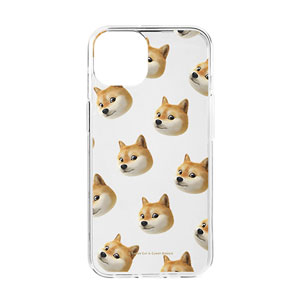 Doge the Shiba Inu (GOLD ver.) Face Patterns Clear Jelly Case