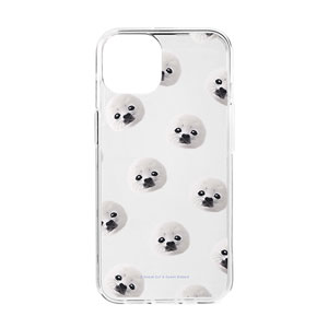 Juju the Harp Seal Face Patterns Clear Jelly Case