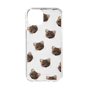 Minky the American Mink Face Patterns Clear Jelly Case