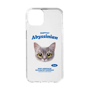 Leo the Abyssinian Blue Cat TypeFace Clear Jelly/Gelhard Case
