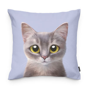 Leo the Abyssinian Blue Cat Throw Pillow