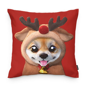 Rudolph Tan Throw Pillow