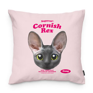 Cong the Cornish Rex TypeFace Throw Pillow
