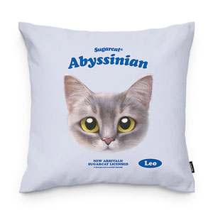 Leo the Abyssinian Blue Cat TypeFace Throw Pillow