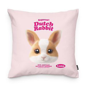 Luna the Dutch Rabbit TypeFace Throw Pillow
