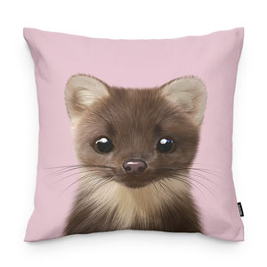 Minky the American Mink Throw Pillow