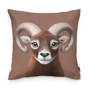 Minos the Mouflon Throw Pillow