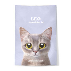 Leo the Abyssinian Blue Cat Retro Fabric Poster
