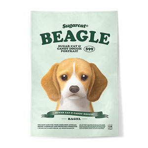 Bagel the Beagle New Retro Fabric Poster