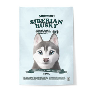 Howl the Siberian Husky New Retro Fabric Poster