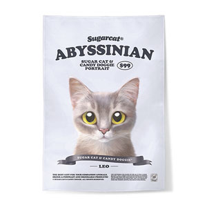 Leo the Abyssinian Blue Cat New Retro Fabric Poster