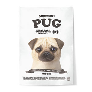 Puggie the Pug Dog New Retro Fabric Poster