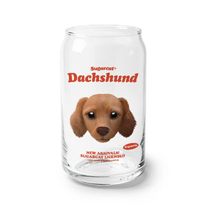 Baguette the Dachshund TypeFace Beer Can Glass