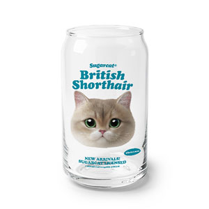 Christmas the British Shorthair TypeFace Beer Can Glass