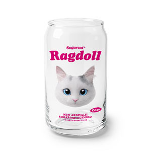 Coco the Ragdoll TypeFace Beer Can Glass