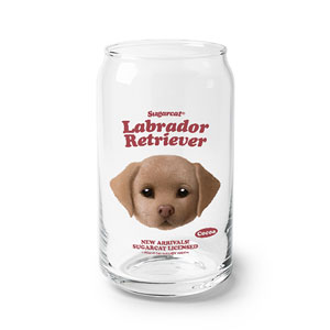 Cocoa the Labrador Retriever TypeFace Beer Can Glass
